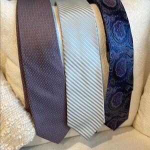 Pronto Uomo Brown and Gray Silk Ties Set